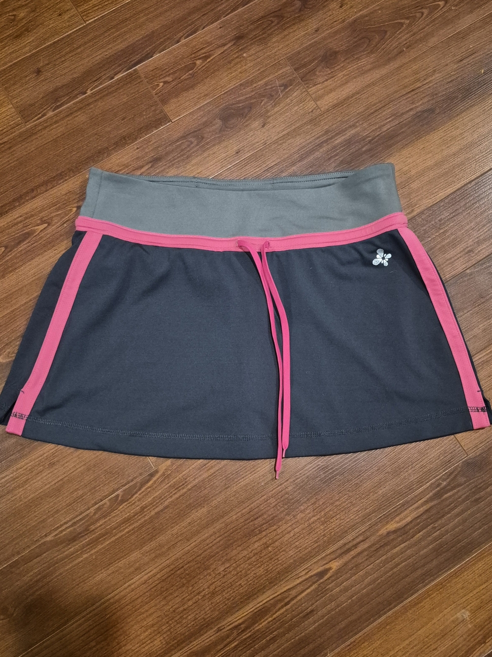Old Navy Black Skort with Pink Trim and Gray Waistband